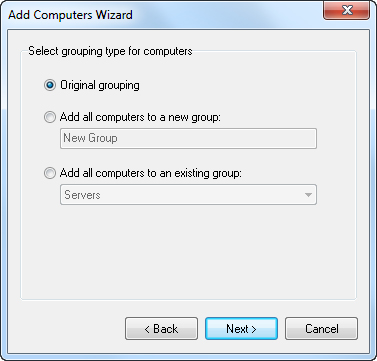 Select grouping for computers