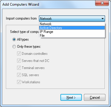 Add Computers Wizard