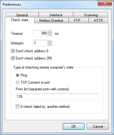 Network Scanner - Preferences - Check State