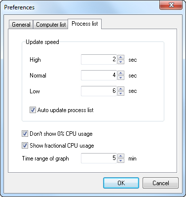 Remote Process Explorer - Preferences - Process list