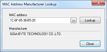 MAC Address Lookup
