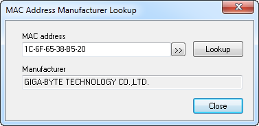 MAC Address Manufacturer Lookup
