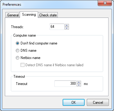 Preferences - Scanning
