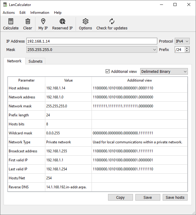 LanCalculator screenshot