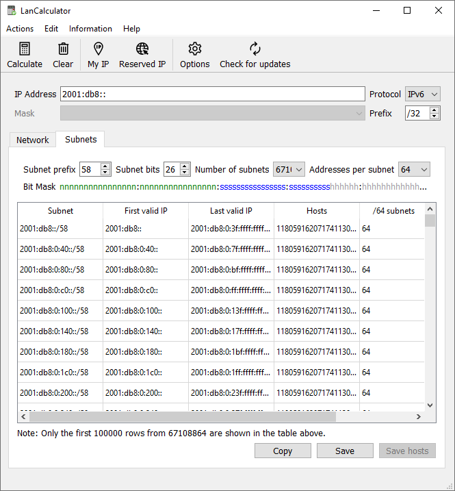 IPv6 subnets