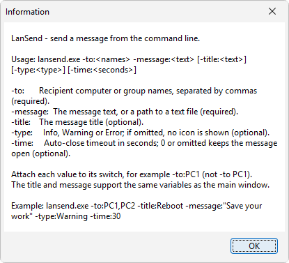 Send from the command line