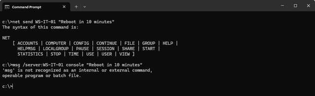 A modern replacement for net send and msg.exe