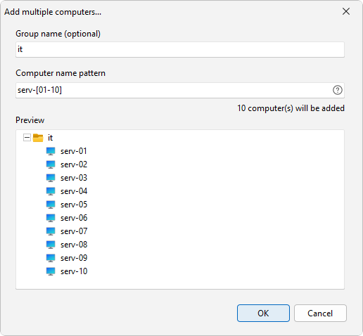 Add multiple computers