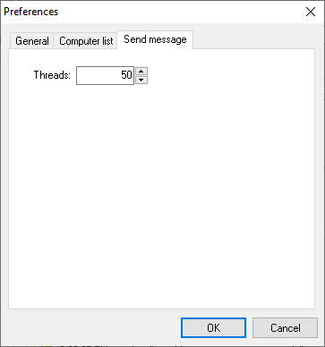 Dialog box: Preferences - Send message