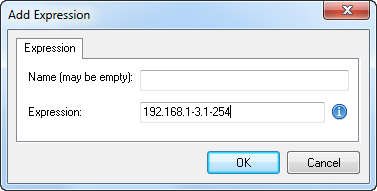 Dialog box: Add New Address - Expression