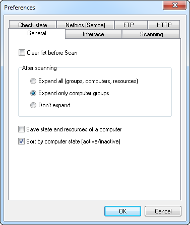 Network Scanner - Preferences - General