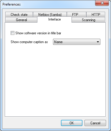 "Network Scanner - Preferences - Interface