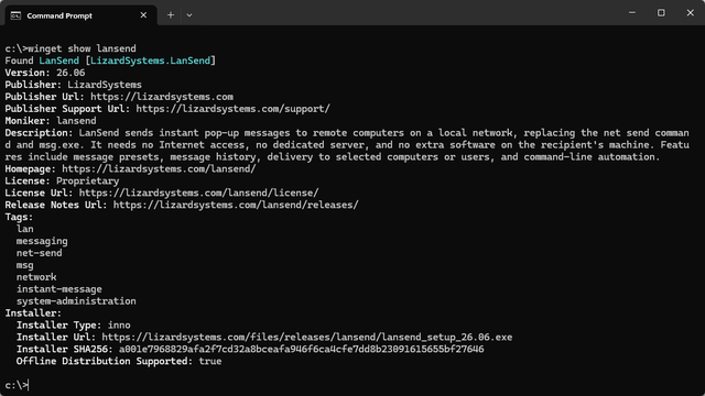 LanSend is now available on winget