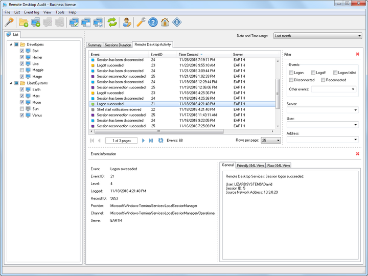 Remote Desktop Activity