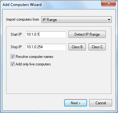 Import Computers from  IP Range