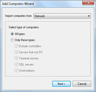Import Computers from Network