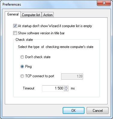 Dialog box: Preferences/General