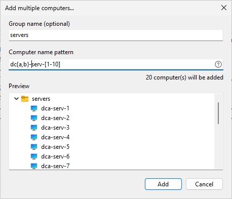 Add multiple computers