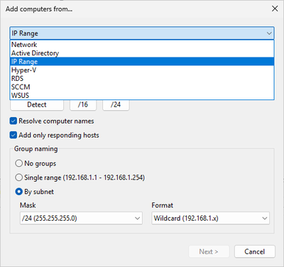 Add computers from...
