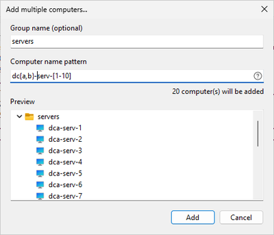 Add multiple computers...