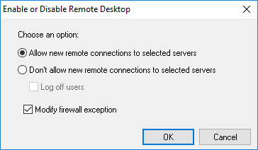 Enable or disable Remote Desktop on remote computers