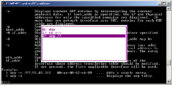 How can I see the Windows command line history in the cmd.exe?