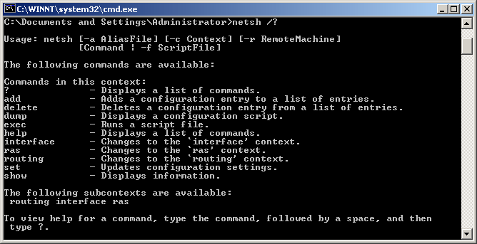 Configuring network settings from command line using netsh