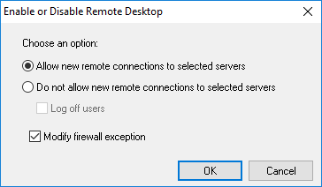 Enable or Disable Remote Desktop tool