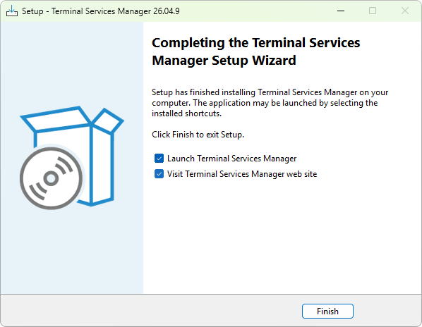 Completing the setup wizard