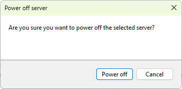 Power off server confirmation
