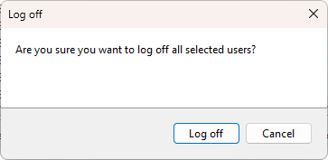 Log off confirmation dialog
