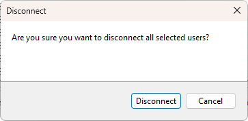 Disconnect confirmation dialog